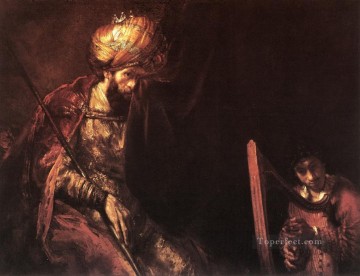 レンブラント・ファン・レイン Painting - サウルとダビデの肖像画 レンブラント
